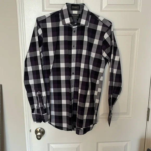Mens Calibrate Trim, Fit Dress Shirt Size 15 1/2 34/35 Sleeve